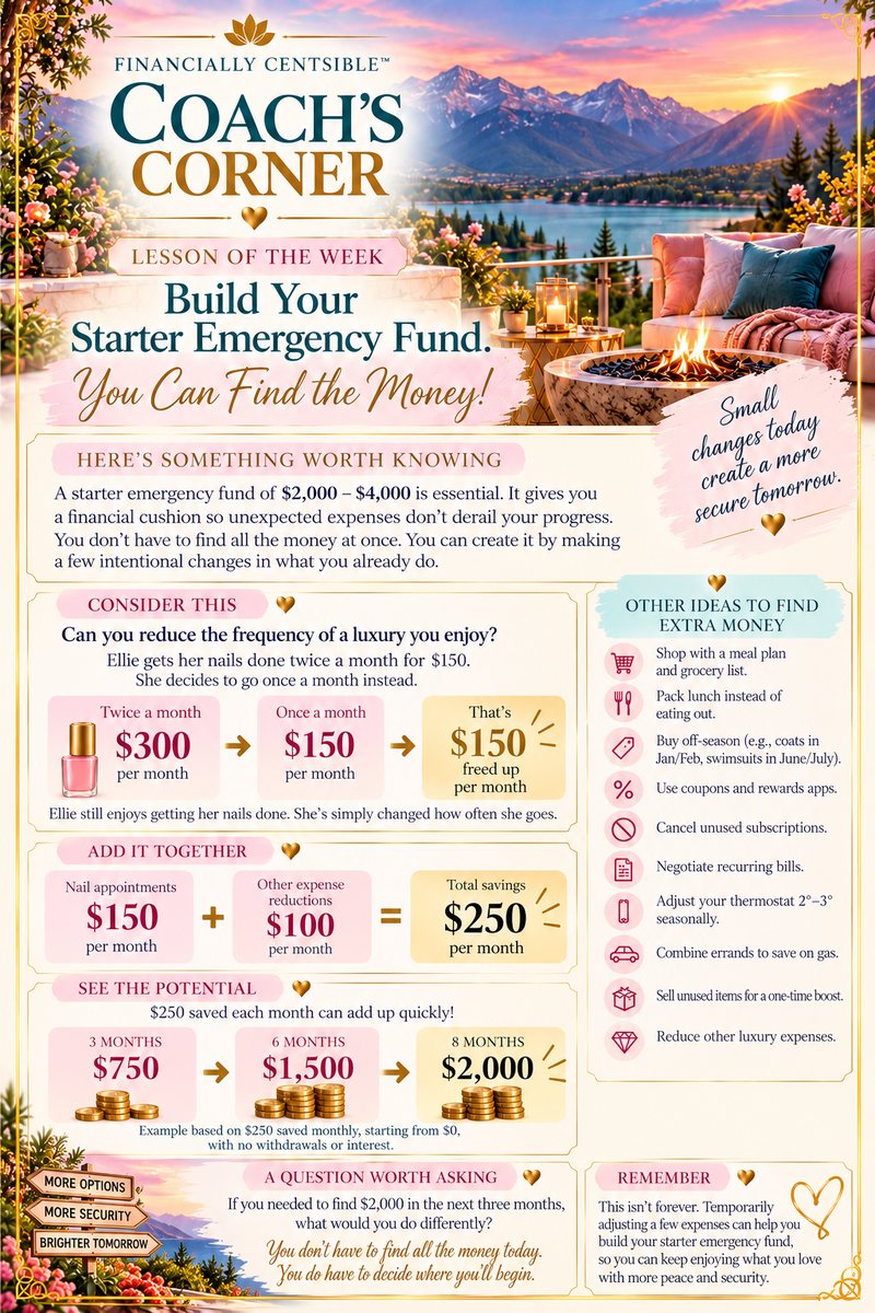 Coach’s Corner coaching card: Build Your Starter Emergency Fund